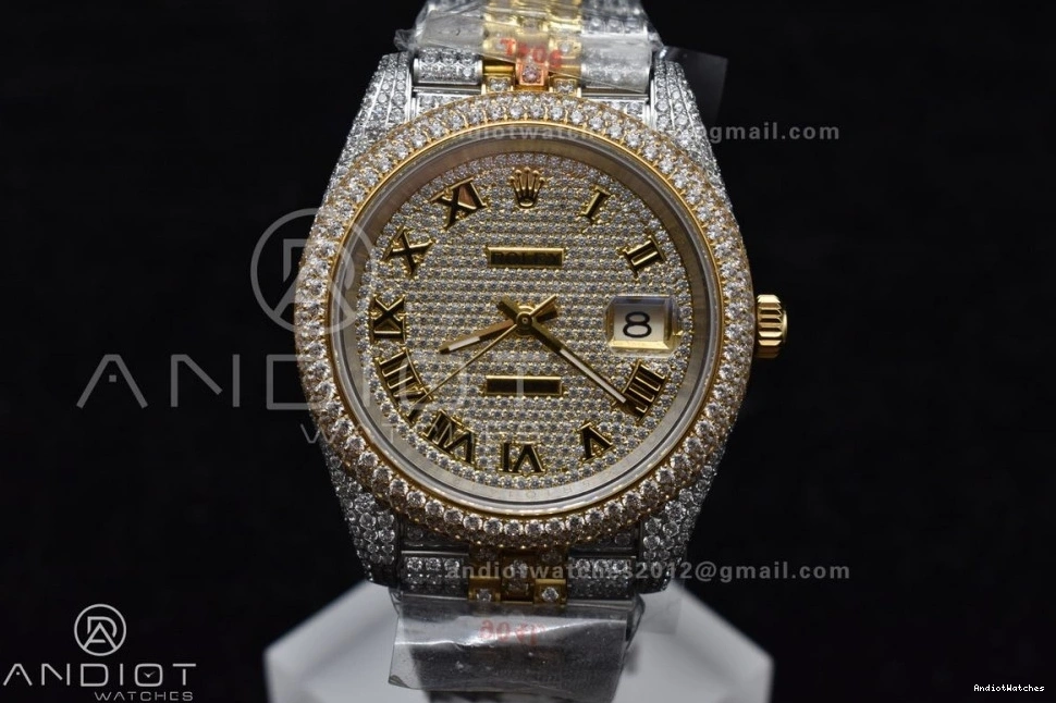 Roman Best DateJust Diamond Tone 41mm 2 Dial Gold Yellow Version 1196 Flexible TWD 0923